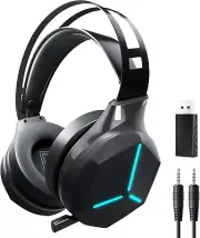 Lancube Wireless Gaming Headset with Microphone, 2.4G/Bluetooth/3.5mm 3 in 1 Ste