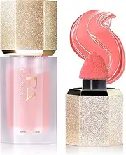 DAGEDA Liquid Blush,Soft Cream Blush Makeup,Liquid Face Blusher Pearl with Cushion Applicator, Silky Blush Stick Long-lasting Creamy for Blush Makeup(Soft Peach)