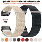 Quick Fit Nylon Band Strap For Garmin Fenix 8 7 7X 6 6X Pro 3 5 5X Plus Epix Pro