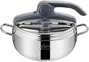 Lagostina Irradial Control Lagoeasy'UP Pressure Cooker 3.5 L Stainless Steel 18/10 Diameter 22 cm, Induction and Gas Saucepan, Easy Open Lid, Irradial Plus Triple Layer Base