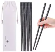 5 Pairs Fiberglass Chopsticks, Reusable Japanese Chinese Chop sticks Dishwash...