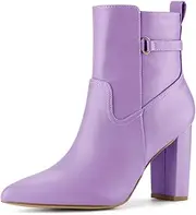 [Allegra K] Women's Pointed Toe Chunky High Heels Ankle Boots