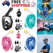Adult Kid Full Face Snorkel Mask Diving Scuba Goggles Anti-fog for GoPro Swim