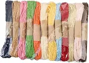 Paper Twine Rolls 10m/12 Rolls Colorful Paper Cord for Wrapping Craft Scrapbooking Floral Arrangement Wedding Favors