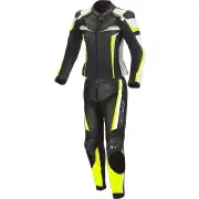Mille Ladies Black Yellow 2PC Leather Motorcycle Suit