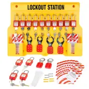 Lockout Tagout Station with Loto Devices Lock Out Tag Out Kit Board Include 14 P