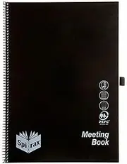 Spirax P703 Black Pp Meeting Book A4 140 Page