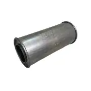 Lukey Muffler - 3" Inlet 5" Round 12" Long Straight Piped 430 Stainless Steel