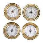 4x Barometers Clock Meter Thermometer Hygrometer Kit Set Brass Shell Weather