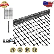 Durable 4' x 100' Black Temporary Fencing - Mesh Snow and Garden Safety Netting