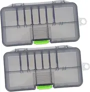 Parliky 2pcs Snackle Box Container Portable Fishing Tackle Boxes Fish Hook Holders Multifunctional Storage