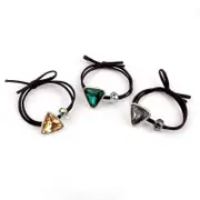 Women Headband Ponytail TriangleDiamond Stretch Hair Rope Multi Colours Concise