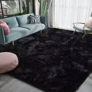 Rugs for Living Room 5x8 Black Area Rug, Big Fluffy Shag Rugs for Bedroom, Su...