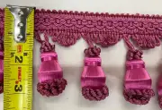 3” Trim Fringe W/ Gimp Top Hot Pink - Sold By The Yard