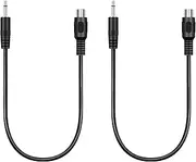 Bolvek 2 Pack 3.5mm 1/8" TS Mono Male to Single RCA Female Jack Plug Adapter Connector Converter Audio Video Cable Cord
