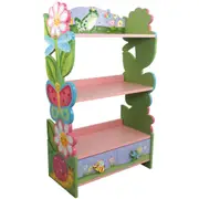 Fantasy Fields Magic Garden Kids 3-Tier Bookshelf & Drawer, Multi