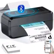 Bluetooth Thermal Shipping Label Printer Wireless 4x6 - Black