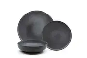 Salt & Pepper Hue 12 Piece Dinner Set - Black