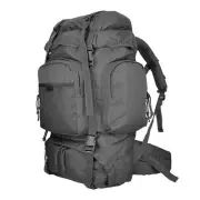 MIL-TEC COMMANDO rucksack durable 55L waterproof cover trekking backpack black