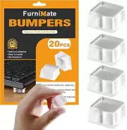 Rubber Feet for Cutting Board, 20PCS Rubber Bumpers Self Clear 20pcs Square