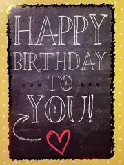 Chalk Board Birthday Card for Husband Wife Sister Brother Aunt Mom Dad Teacher