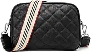 [SIIHENRRY] Crossbody Camera Bags for Women Genuine Leather Wide Strap Camera Bag Purse Double Compartment Multiple Pocket