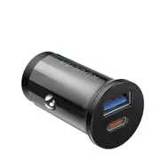 48W QC4.0 PD3.0 Dual Output Smart Mini Car Charger for Samsung S10 9 Xiaomi Redmi Note8 for iPhone Mobile Phone BLACK COLOR