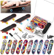 Civaner 10 Pack DIY Fingerboard Kit With Box - Mini Skateboards for Fingers Making Set, Includes Wrench, Screwdriver, Brackets, Screws and Wheels (Classic)