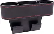 Car Seat Organizer Cup Drink Holders,Multifunctional Gap Filler Storage Box,Insert Organization Helps Reduce Distracted Driving&Holds Phone Mount Mug Bottle Cellphones Coasters Wallet Cards (Black)
