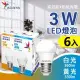 【ADATA 威剛】 3W LED燈泡 大角度 高亮度_6入組