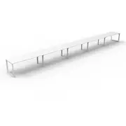 RAPIDLINE DELUXE LOOP LEG WORKSTATION Single Sided No Screen 5 Person W7500 x D750 x H730mm Natural White/White