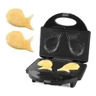 Taiyaki Fish Waffle Maker Machine with Non Stick Cooking Plate Electric Japan...