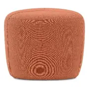 Moore 18 inch Wide Contemporary Small Ottoman in Dusty Orange Linen Look Fabric