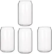 4 Pack Can Shape Glass Water Milk Simple Cup Beer Glass Shake Glass Dessert Cup Cola Mug, 400ML