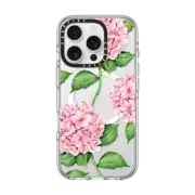 iPhone 16 Pro Clear Case MagSafe Compatible Watercolor hydrangea