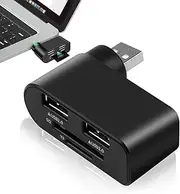 Swivel USB Hub - 4 Port USB Hub, 480Mbps Rotating Multifunctional USB Extender Hub | USB Hub for PC, USB Splitter with 4 USB Ports for Portable Tablets