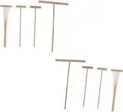 PHENOFICE 8pcs Mini Zen Garden Rake Tools Zen Garden Tool Rake Desktop Decor Bamboo Rake