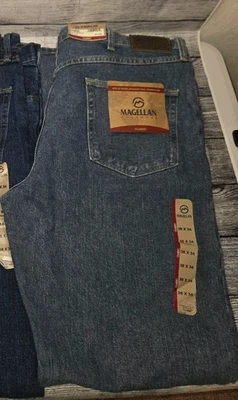 Magellan Outdoor Mens Classic Fit Blue Jeans - Size 38x34 - NWT