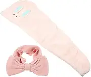 FOYTOKI Fast Drying Hair Cap with Headband Super Absorbent Towel Turban for Women for Shower Gym Travel Yoga Pool Parties and Home Use Soft Fleece Design