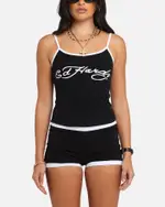[ED HARDY] Ed Hardy Women's Logo Camo Singlet Black/white - Size XS XS Black/White