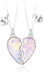 [Kefley] Matching BFF Necklaces for 2 Girls Star Necklace for Best Friend Birthday Anniversary Christmas Xmas Gifts for Bestie Teen Friendship Gifts for Girls Heart Puzzle Forever Friend Necklace