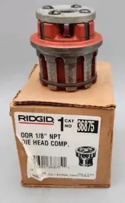 Ridgid 36875 1/8" Manual Pipe Threader Die Head NIB NOS