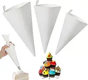 ZFRITP Reusable Icing Bags, Pack of 3, Large Piping Bags, 40/35/30 cm, Cream Piping Bag, Suitable for Decorating Pastries, Cakes, Home Baking