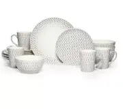 Gourmet Basics by Mikasa Aurora 16-piece Dinnerware Set, Gray