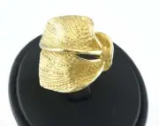 Leaf Adjustable Ring Raw brass (18mm 8US inner size - Adjustable ) OZ3245 ring27