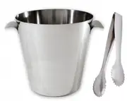 Trenton Stainless Steel Wine Bucket + Ice Tongs