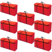riin 8x Large Home Storage Bag Waterproof Clothes Quilt Organizer for Moving House Luggage Xmas Christmas Tree Model#120 Red