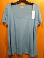 Vineyard Vines Women's Blue Cotton Modal Swing Tee Top SZ L Blue NEW $45