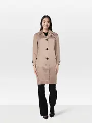 Dusty Pink Silk Trench Coat