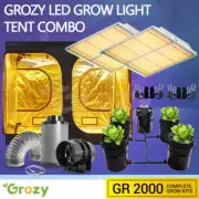 GROZY 2 x GR 2000 LED Grow Light Tent 2x2x2M DWC System 6" Fan Ventilation Kit